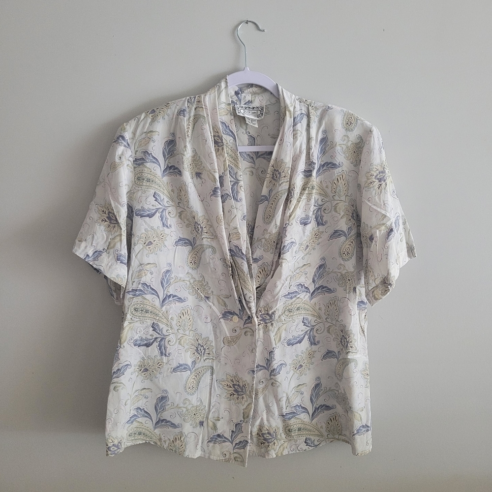 Vintage 100% Pure Silk Paisley Blouse